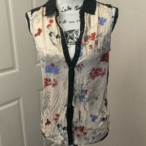 Button Up Sleeveless Top